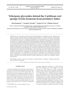 Triterpene glycosides defend the Caribbean reef sponge Erylus