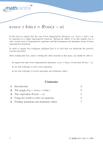 acosx + bsinx = Rcos(x − α )