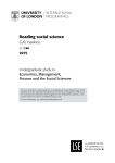 Reading social science - University of London International