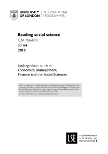 Reading social science - University of London International