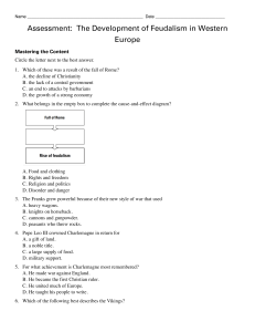 Assessment: The Development of Feudalism in Western Europe