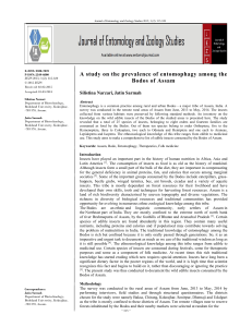 A study on the prevalence of entomophagy among the Bodos of