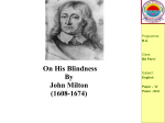 On His Blindness By John Milton (1608
