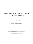 HOW TO TEACH CHILDREN TO READ WORDS