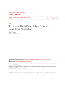 To Live and Die in Dixie: Robert E. Lee and - TopSCHOLAR