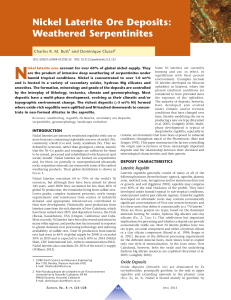 Nickel Laterite Ore Deposits: Weathered