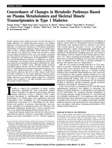 Concordance of Changes in Metabolic Pathways Based