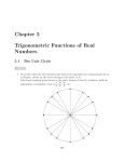 Chapter 5 Trigonometric Functions of Real Numbers