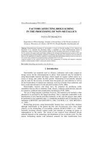 factors affecting bioleaching in the processing of non