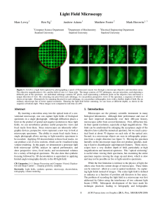 Light Field Microscopy - Stanford Computer Graphics Laboratory