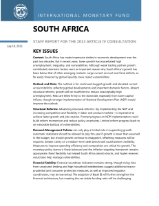 2013 IMF Article IV Staff Report for South Africa