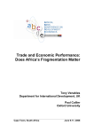 Trade and Economic Performance: Does Africa`s Fragmentation Matter