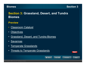 Section 3: Grassland, Desert, and Tundra Biomes