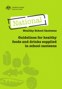 Guidelines for healthy foods and drinks supplied in school canteens
