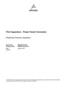 Film Capacitors – Power Factor Correction