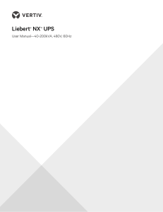 Liebert NX UPS 40-200kVA User Manual