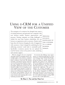 using e-crm for a unified view of the customer