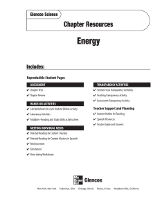 Chapter 6 Resource: Energy
