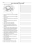 CELL STRUCTURE STUDY GUIDE