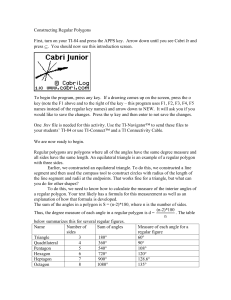 Constructing Regular Polygons First, turn on your TI