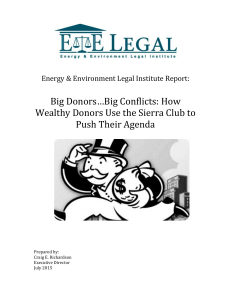 Big Donors…Big Conflicts: How Wealthy Donors Use the Sierra