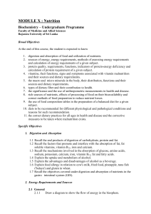 Module X : Nutrition