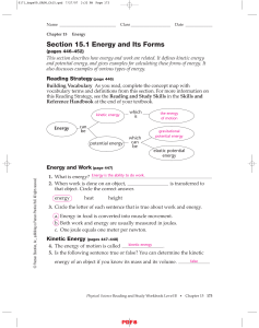 Section 15.1 Energy and Its Forms IPLS