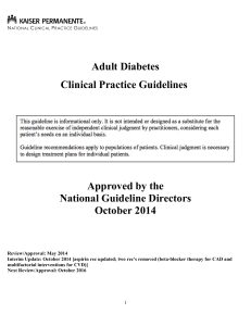 Diabetes Adult - Kaiser Permanente Provider
