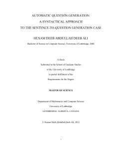 automatic question generation: a syntactical approach to the