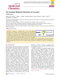 The Essential Medicinal Chemistry of Curcumin