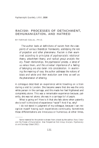 racism: processes of detachment