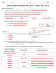 Organic Molecules Review Worksheet | Chapter 2
