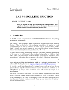 lab #4: rolling friction - Physics