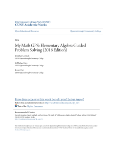 My Math GPS: Elementary Algebra Guided Problem Solving