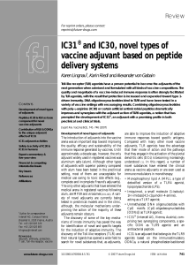 IC31 and IC30, novel types of vaccine adjuvant based on peptide
