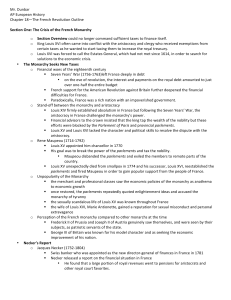 Chapter 18—The French Revolution Outline