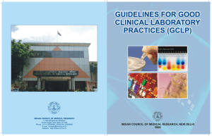 Guidelines for Good Clinical Laboratory Practices (GCLP)