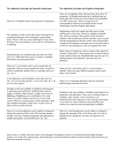 Session 14- Spanish and English Orthography