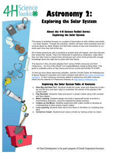 Astronomy 2: Exploring the Solar System