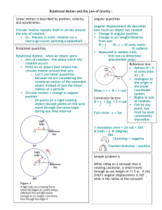 Rotational Motion and the Law of Gravity 1 Rotational quantities