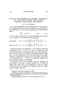 m1-] 63 NOTE ON THE NUMBER OF LINEARLY INDEPEND