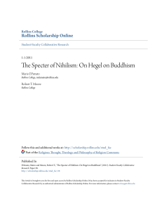 The Specter of Nihilism: On Hegel on Buddhism