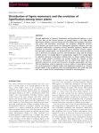 Distribution of lignin monomers and the evolution of