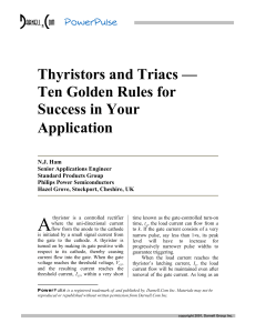 Thyristors and Triacs — Ten Golden Rules for Success in Your