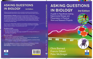 Asking Questions in Biology: A Guide to Hypothesis Testing