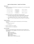 Algebra and Representation – Sample Exam Problems