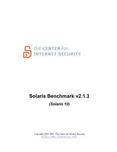 Solaris 10 - Center for Internet Security
