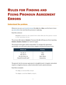 Rules for Fixing Pronoun Agreement Errors