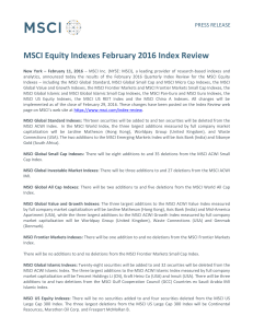 MSCI Equity Indexes February 2016 Index Review