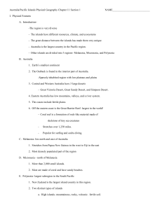 Australia/Pacific Islands Physical Geography Chapter 11 Section 1